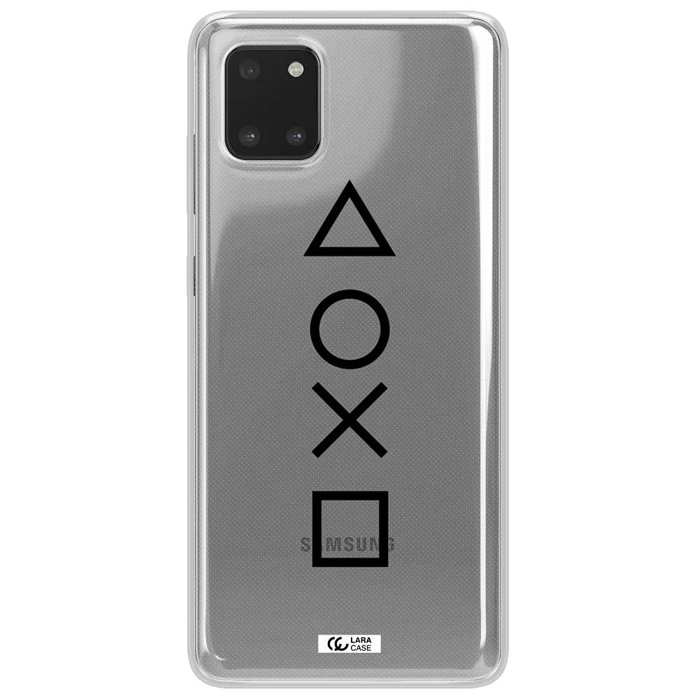 a black and white symbol Samsung Note 10 Lite Clear TPU Case