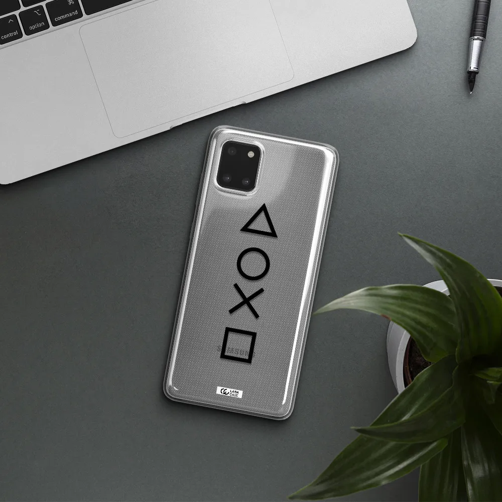 a black and white symbol Samsung Note 10 Lite Clear TPU Case