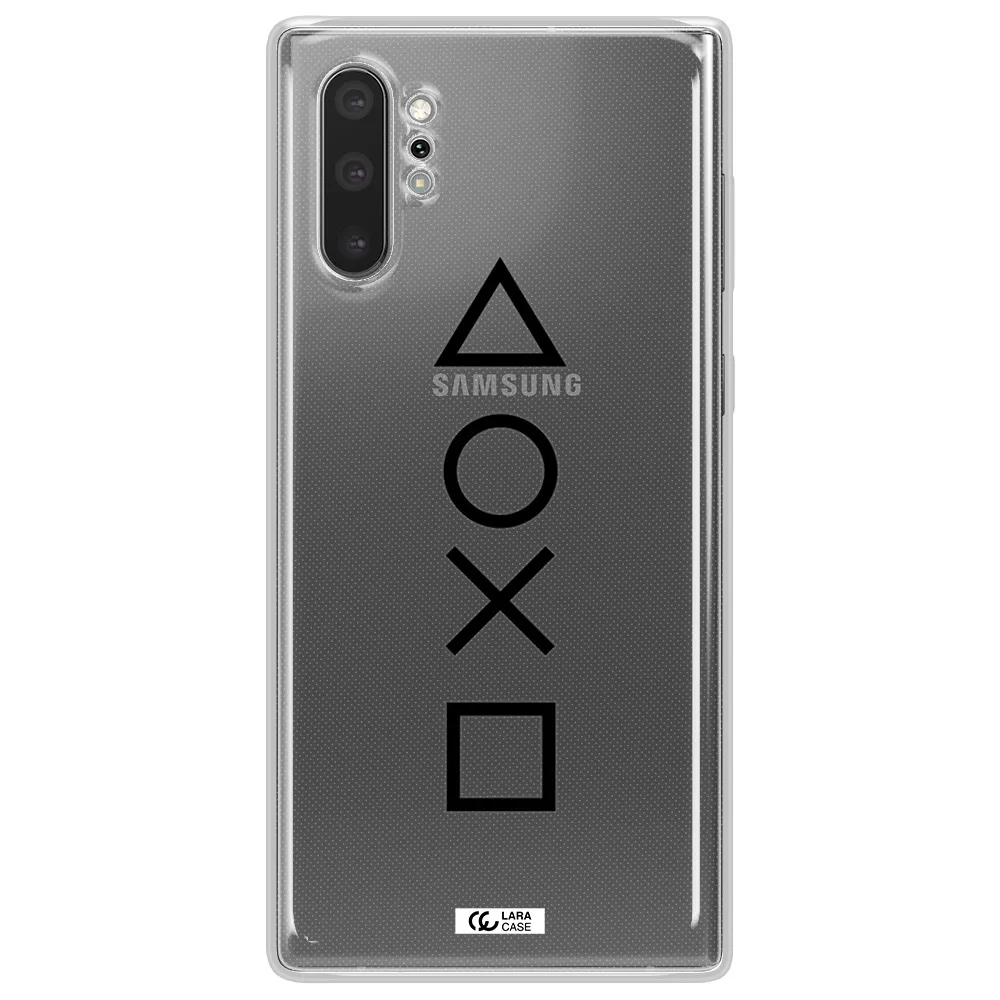 a black and white symbol Samsung Note 10 Plus Clear TPU Case