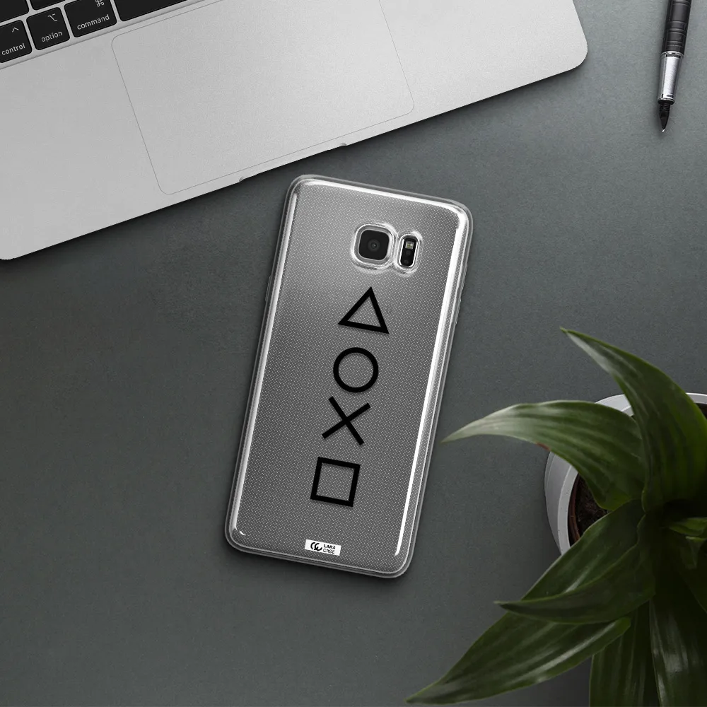 a black and white symbol Samsung Note 5 Clear TPU Case