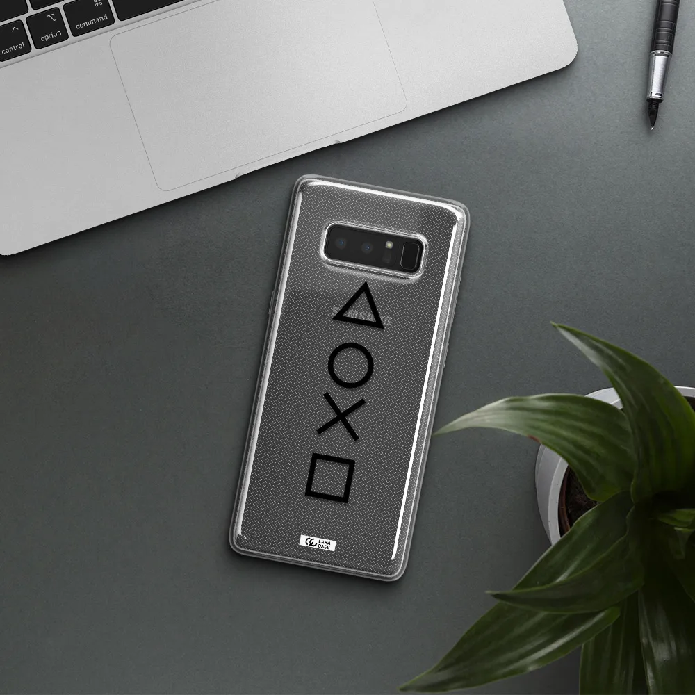 a black and white symbol Samsung Note 8 Clear TPU Case