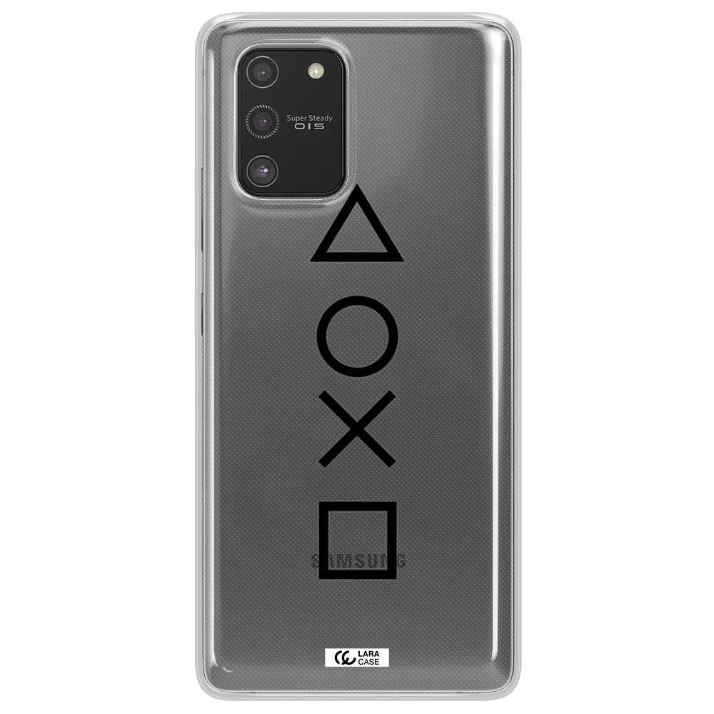 a black and white symbol Samsung S10 Lite Clear TPU Case