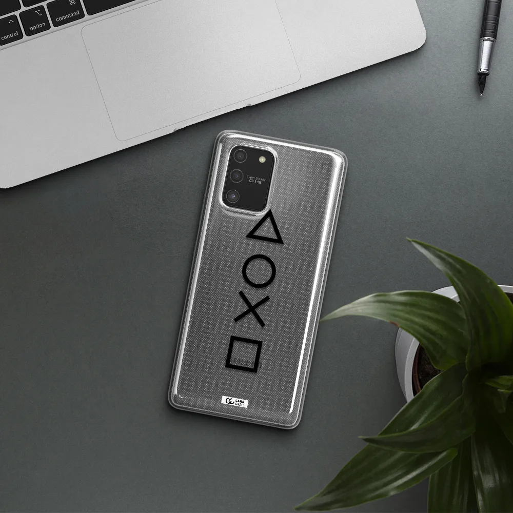 a black and white symbol Samsung S10 Lite Clear TPU Case