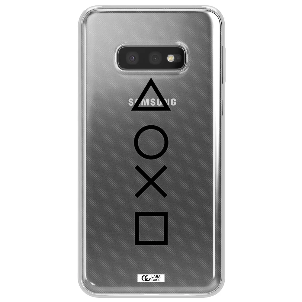 a black and white symbol Samsung S10e Clear TPU Case