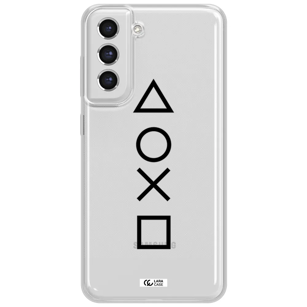 A Black And White Symbol Samsung S21 Fe Clear Tpu Case