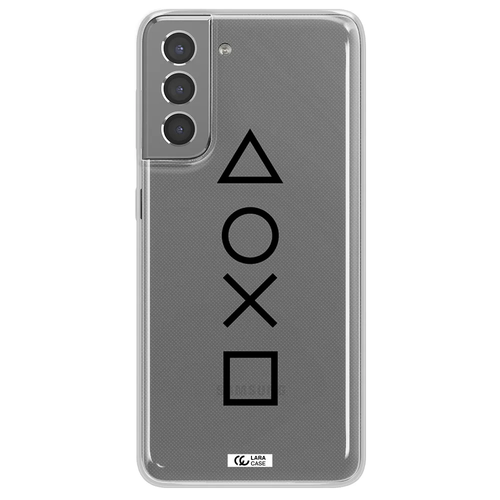 a black and white symbol Samsung S21 Plus Clear TPU Case