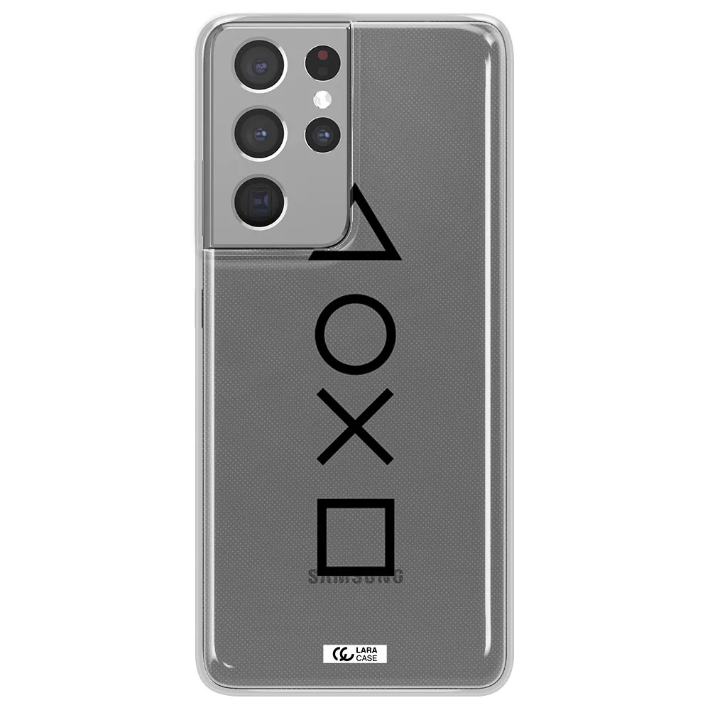 a black and white symbol Samsung S21 Ultra Clear TPU Case