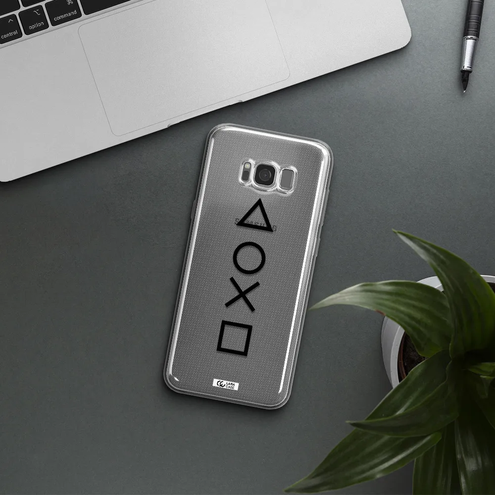 a black and white symbol Samsung S8 Clear TPU Case