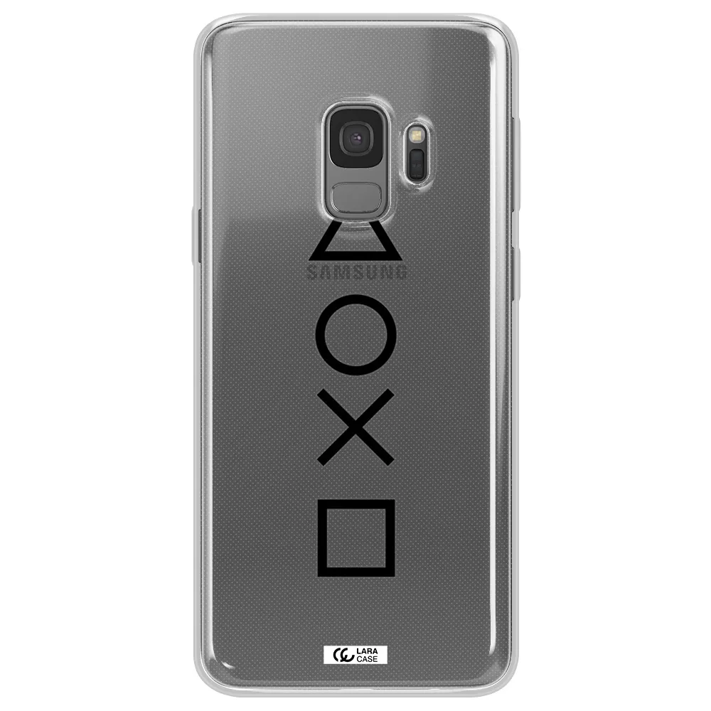 a black and white symbol Samsung S9 Clear TPU Case
