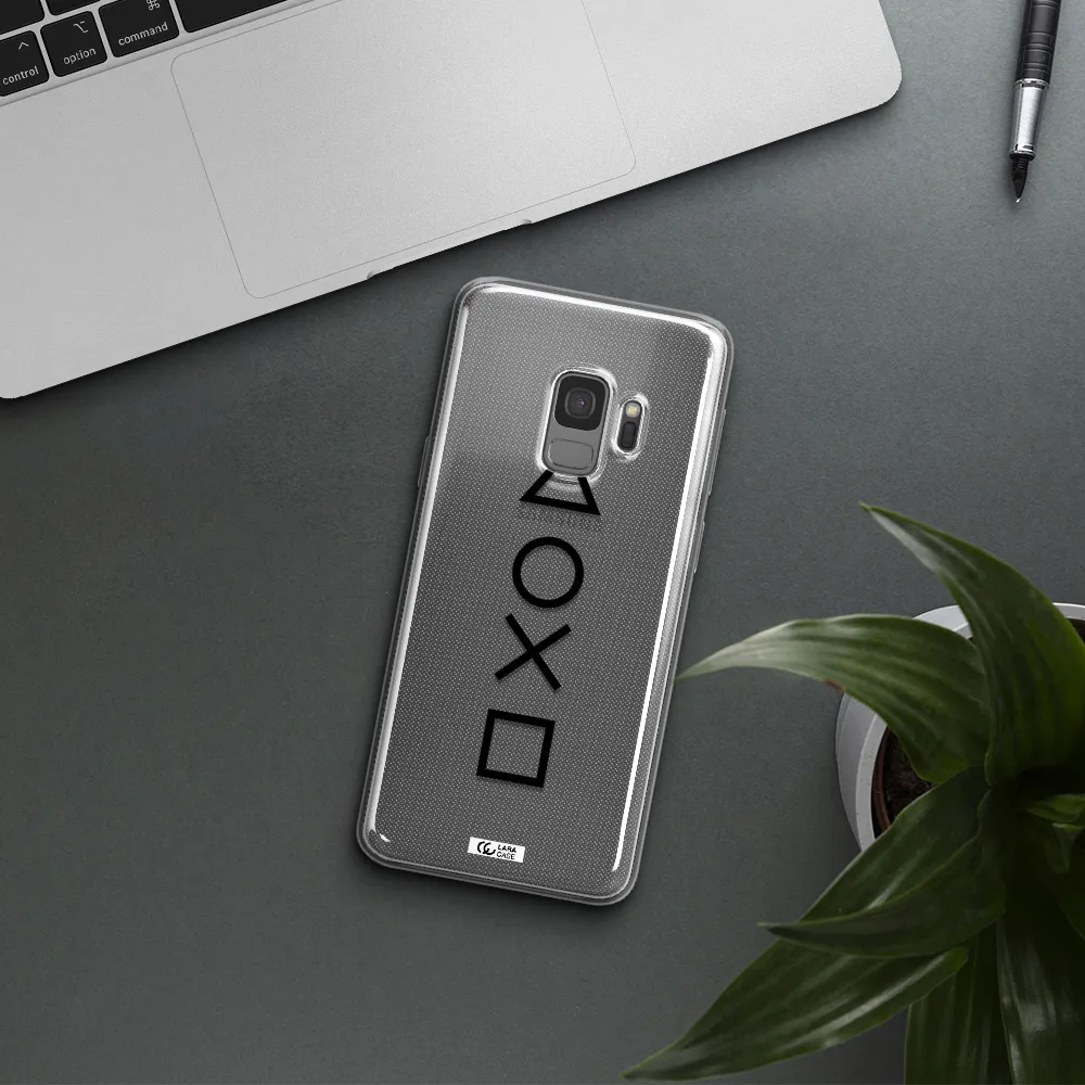 a black and white symbol Samsung S9 Clear TPU Case