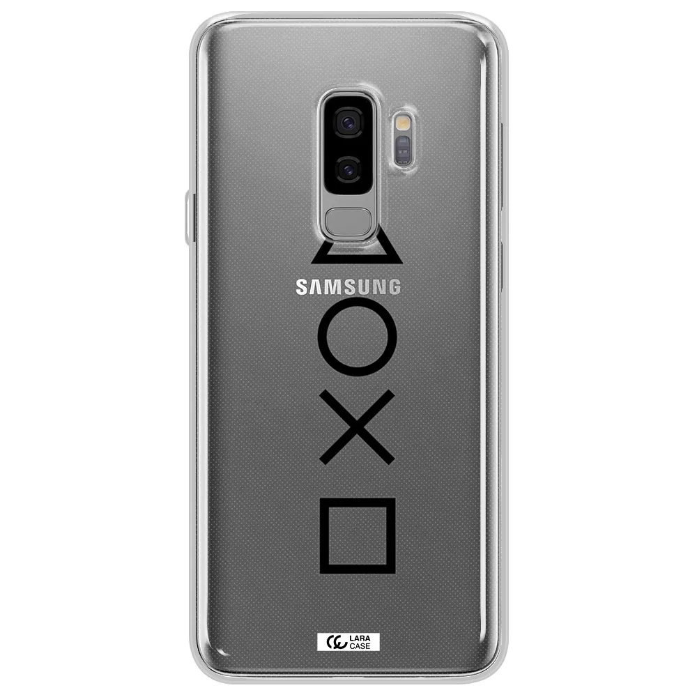 a black and white symbol Samsung S9 Plus Clear TPU Case