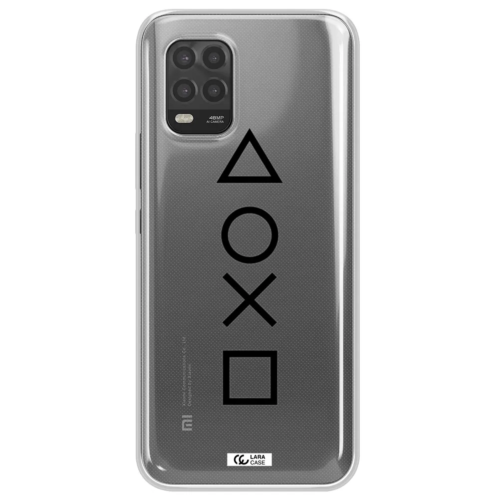 a black and white symbol Xiaomi Mi 10 Lite Clear TPU Case