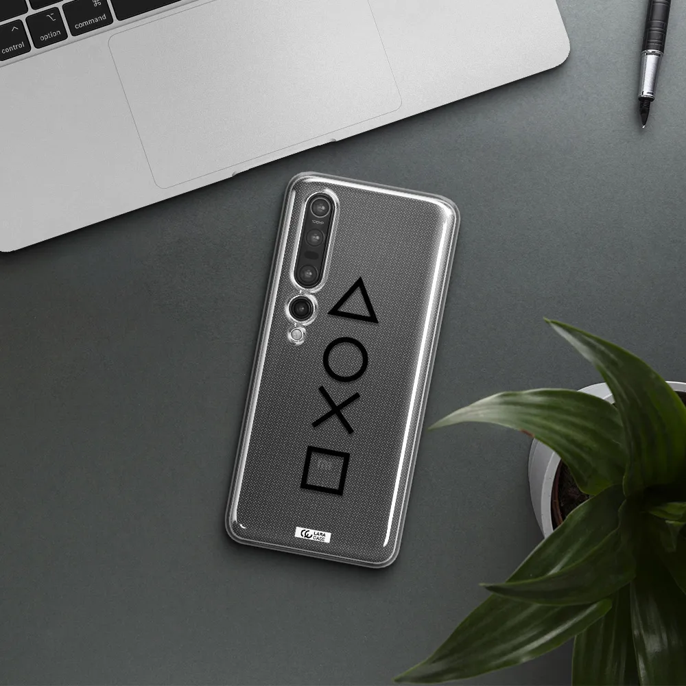 a black and white symbol Xiaomi Mi 10 Pro Clear TPU Case