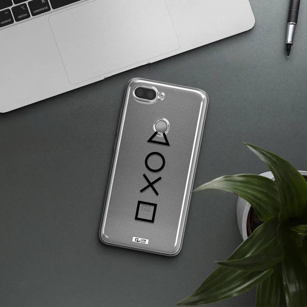 a black and white symbol Xiaomi Mi 8 Lite Clear TPU Case