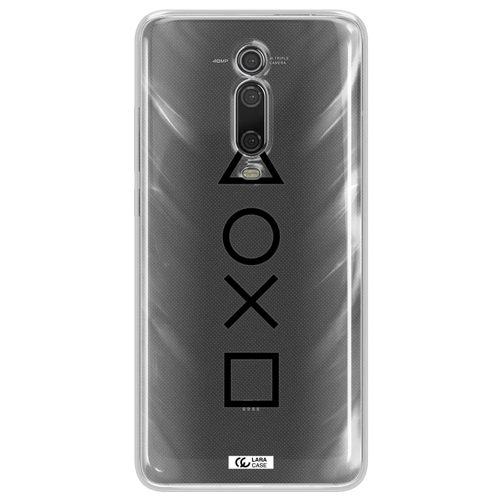 a black and white symbol Xiaomi Mi 9T Clear TPU Case