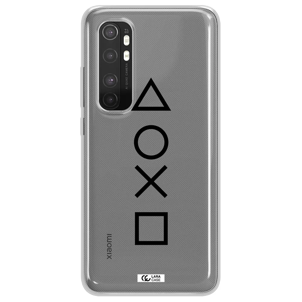 a black and white symbol Xiaomi Mi Note 10 Lite Clear TPU Case