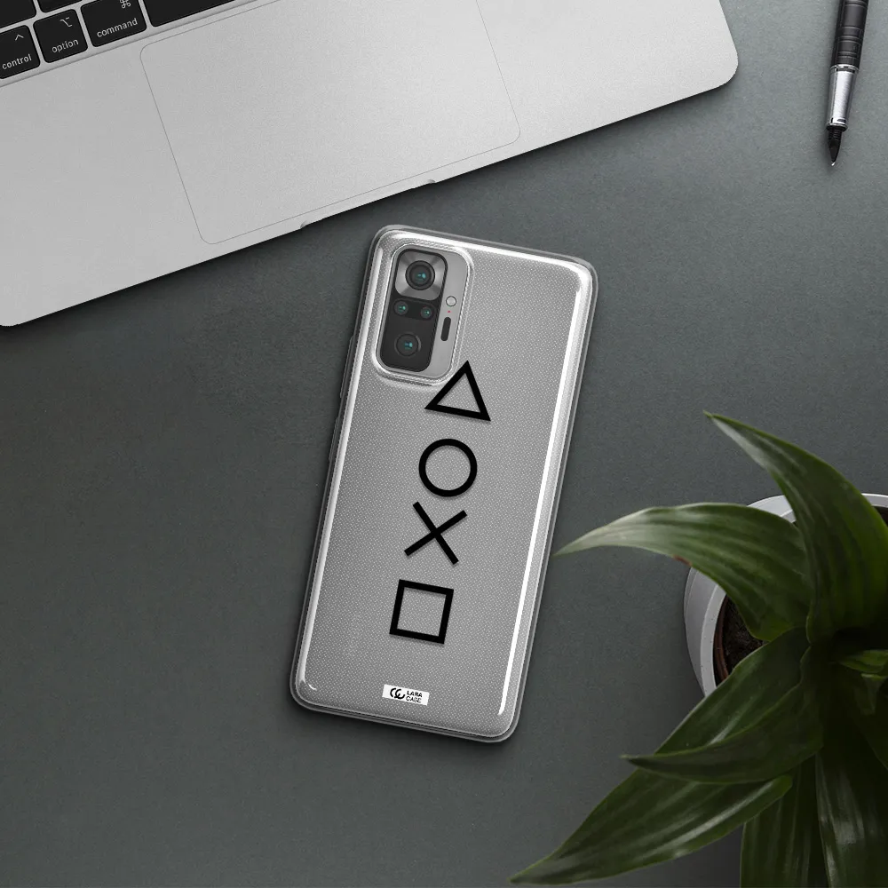 a black and white symbol Xiaomi Note 10 Pro Clear TPU Case