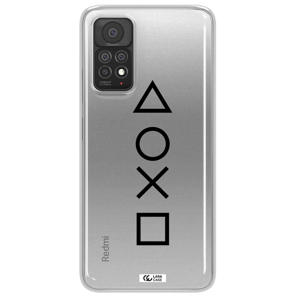 a black and white symbol Xiaomi Note 11 Pro Clear TPU Case