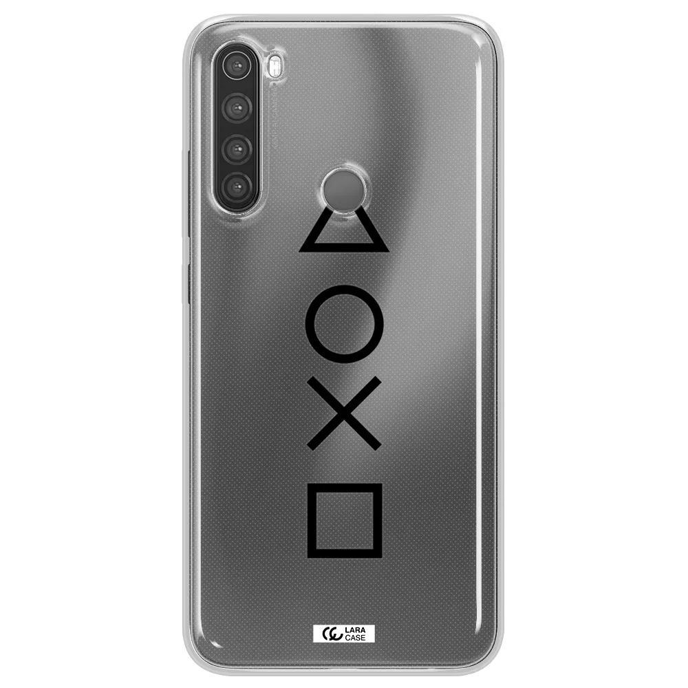 a black and white symbol Xiaomi Note 8 Clear TPU Case