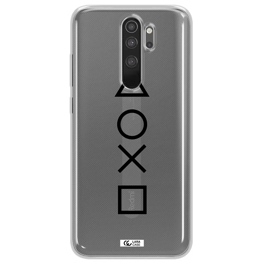 a black and white symbol Xiaomi Note 8 Pro Clear TPU Case