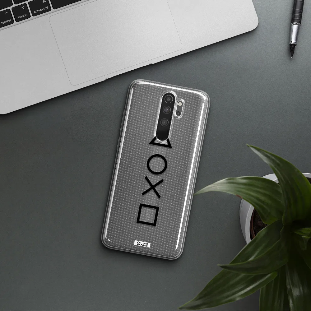a black and white symbol Xiaomi Note 8 Pro Clear TPU Case