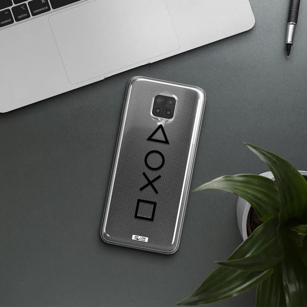 a black and white symbol Xiaomi Note 9 Pro Clear TPU Case