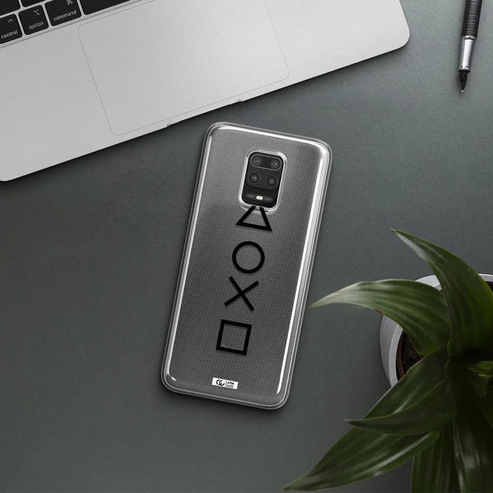 a black and white symbol Xiaomi Note 9S Clear TPU Case