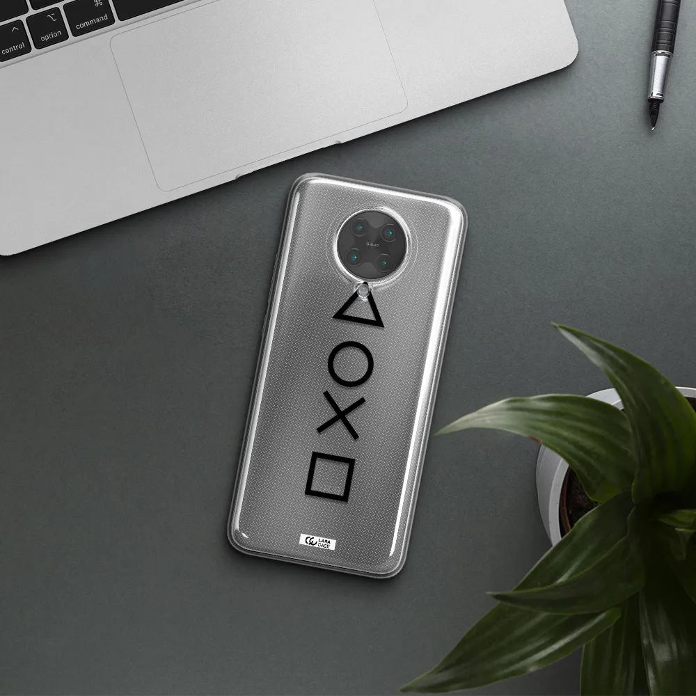 a black and white symbol Xiaomi Poco F2 Pro Clear TPU Case