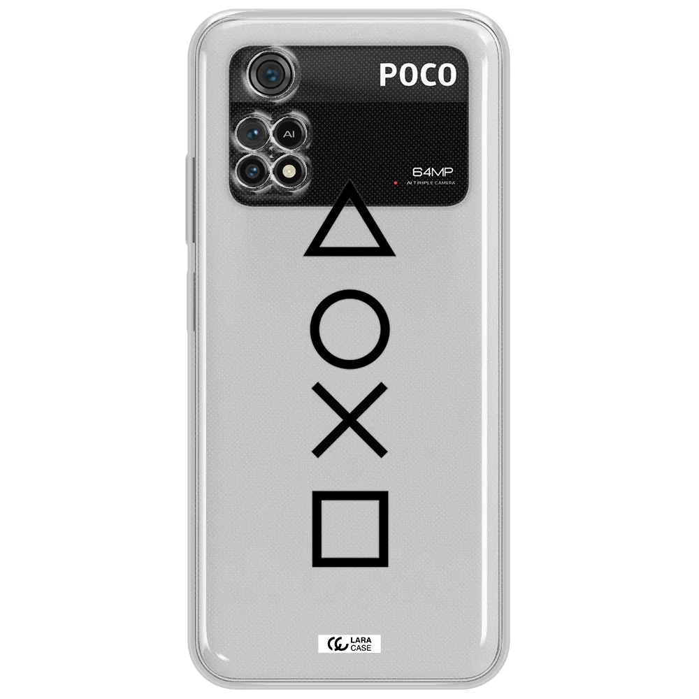 A Black And White Symbol Xiaomi Poco M4 Pro 4G Clear Tpu Case