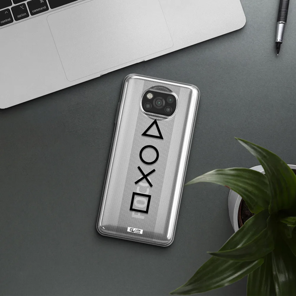 a black and white symbol Xiaomi Poco X3 Clear TPU Case