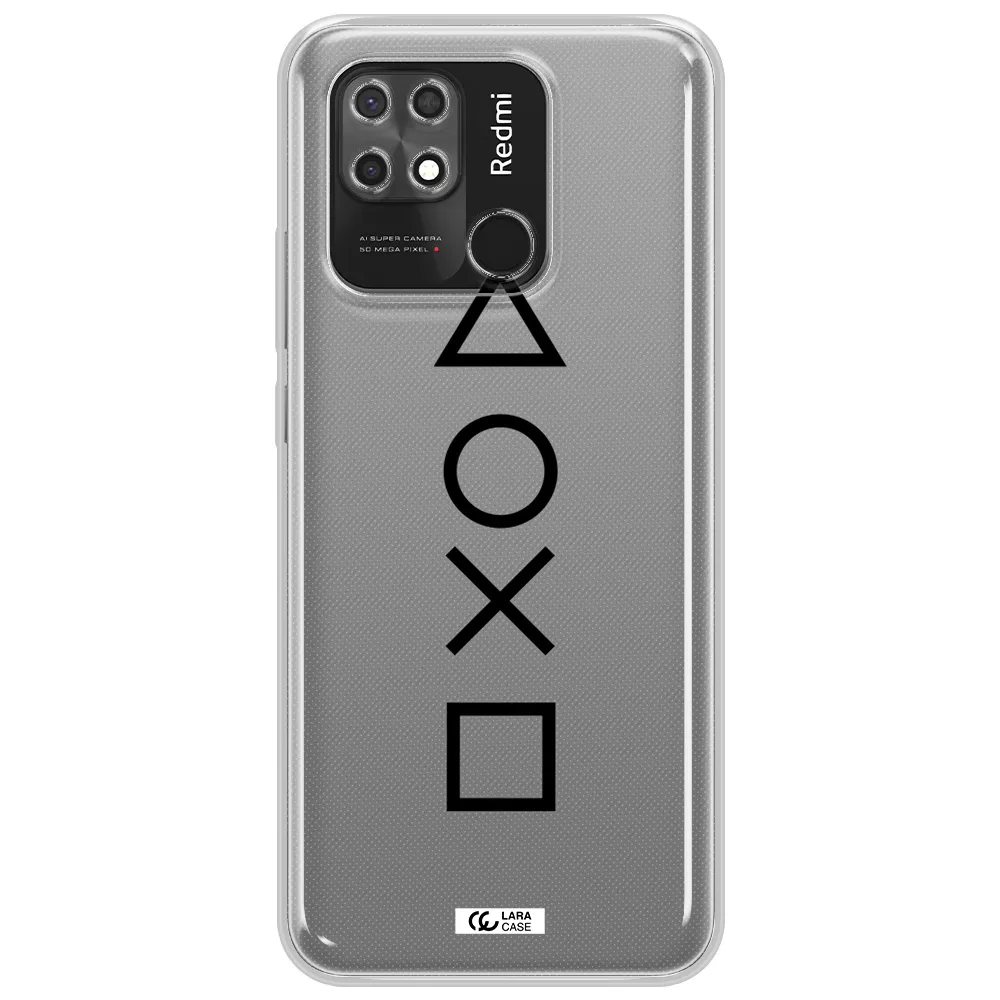 a black and white symbol Xiaomi Redmi 10C Clear TPU Case