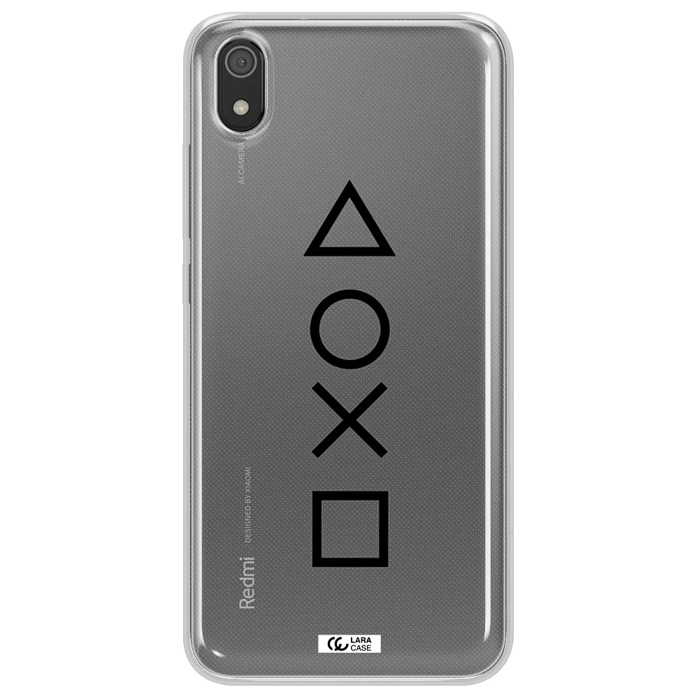 a black and white symbol Xiaomi Redmi 7A Clear TPU Case