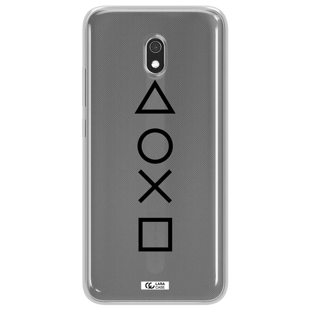 a black and white symbol Xiaomi Redmi 8A Clear TPU Case