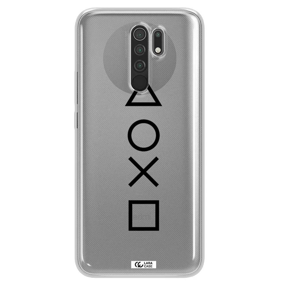a black and white symbol Xiaomi Redmi 9 Clear TPU Case