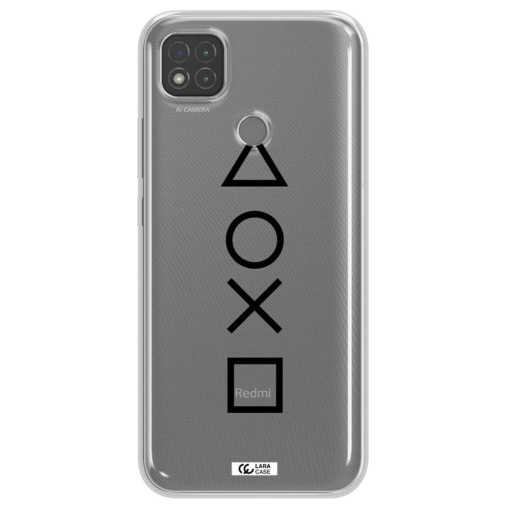 a black and white symbol Xiaomi Redmi 9C Clear TPU Case