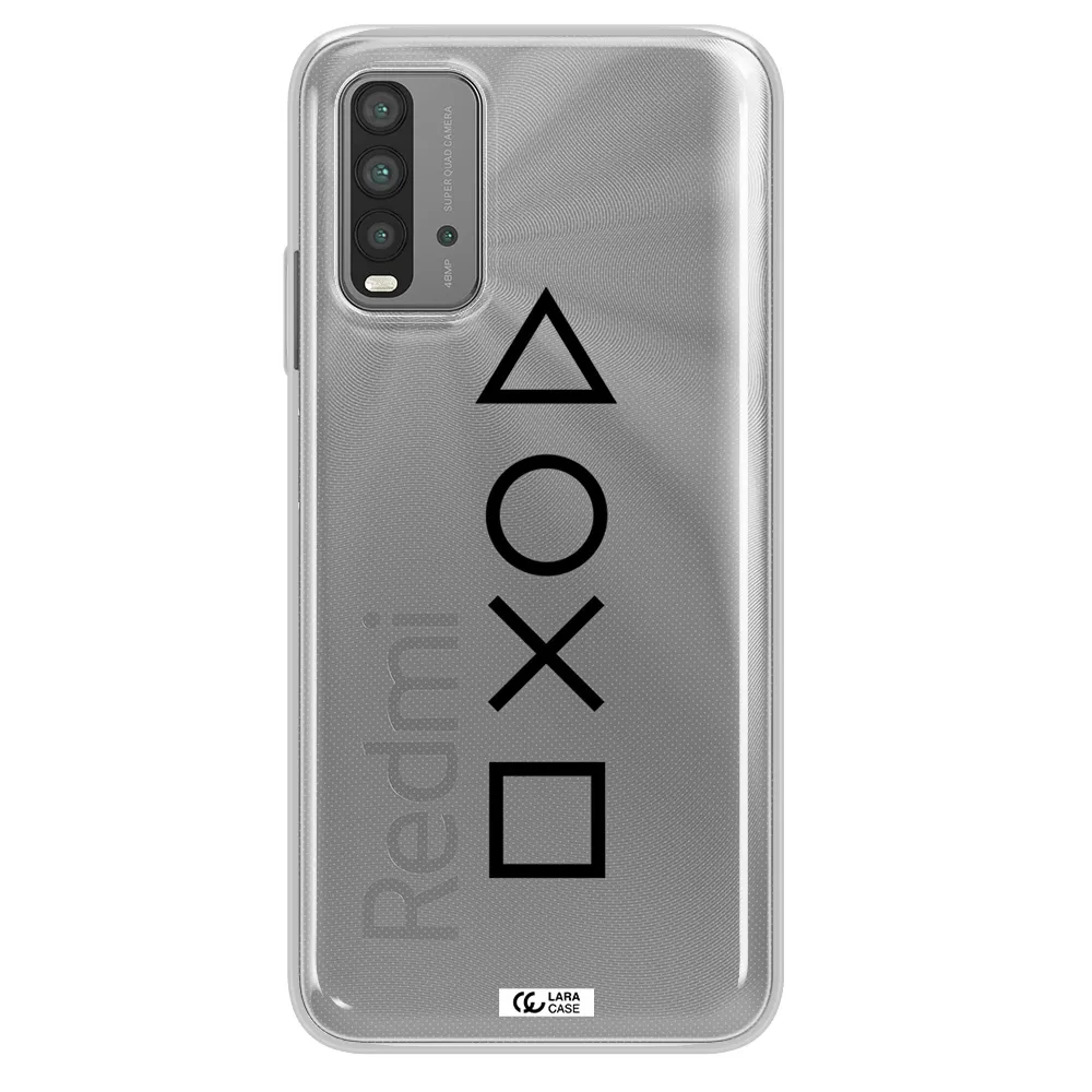 a black and white symbol Xiaomi Redmi 9T Clear TPU Case