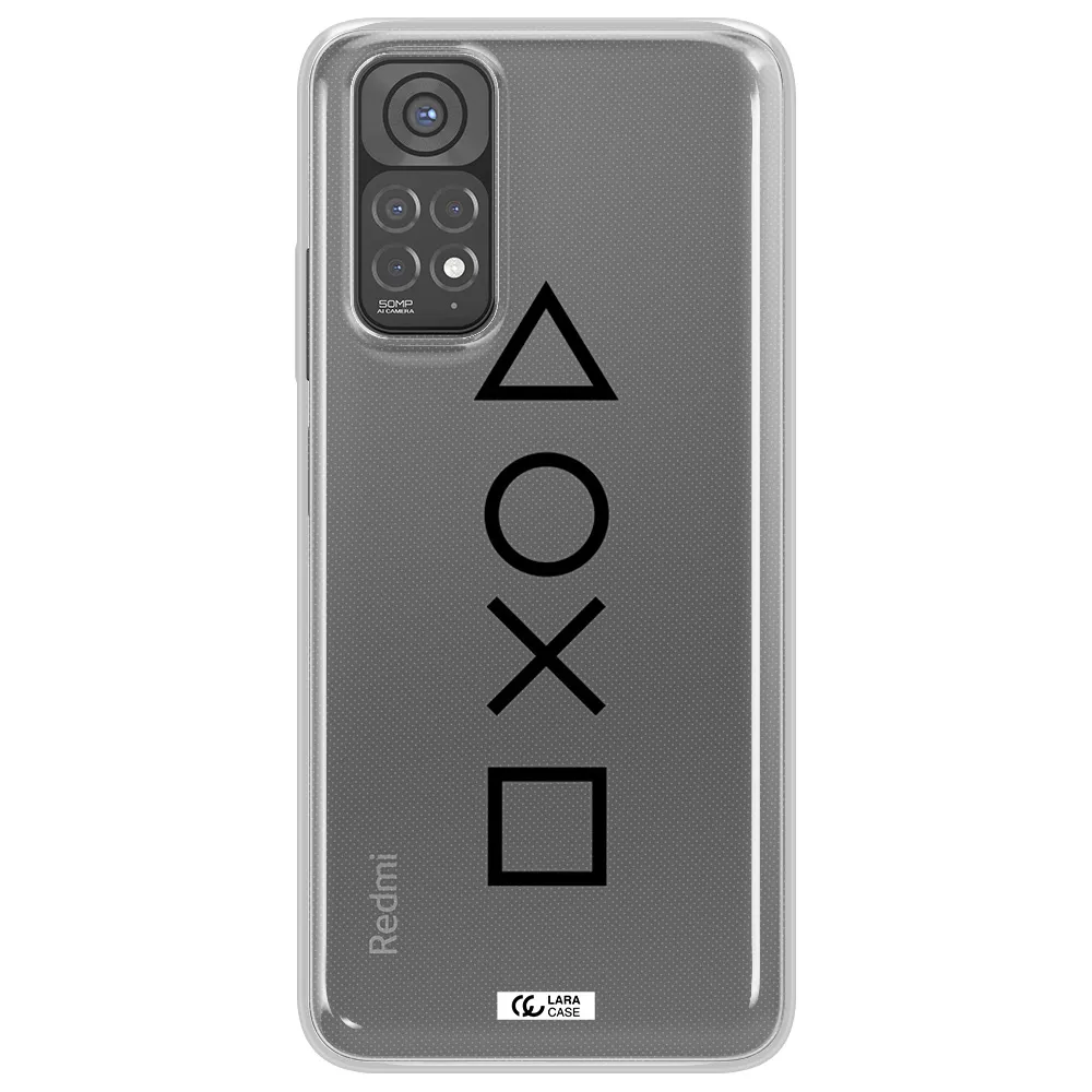 a black and white symbol Xiaomi Redmi Note 11 Clear TPU Case