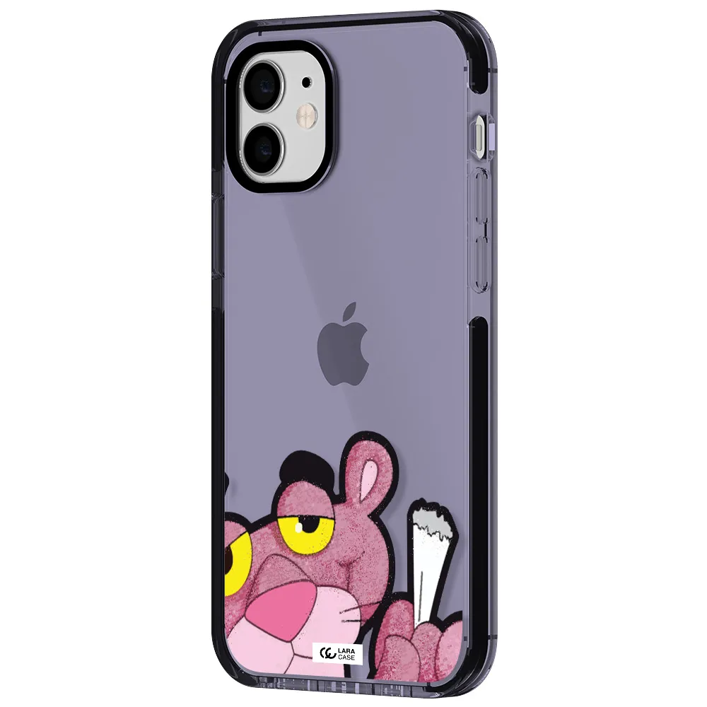 a cartoon of a pink bear Apple iPhone 11 impact Lilac Case