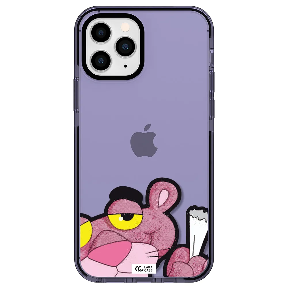 a cartoon of a pink bear Apple iPhone 11 pro impact Lilac Case