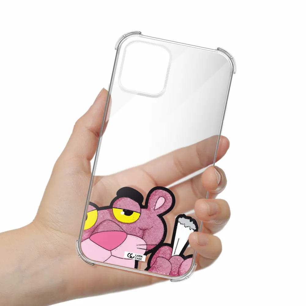a cartoon of a pink bear Apple iPhone 11 pro max Clear PC Case