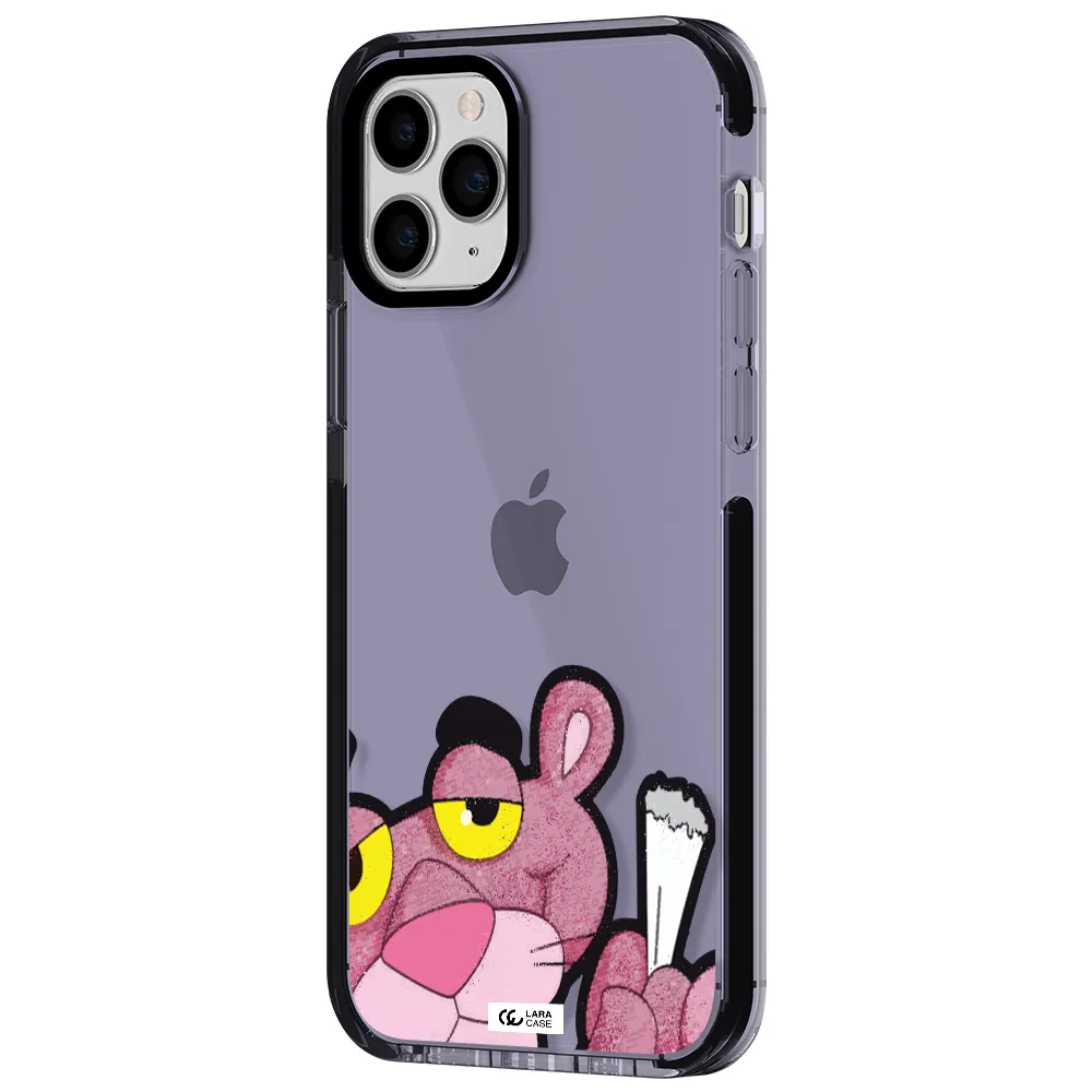 a cartoon of a pink bear Apple iPhone 11 pro max impact Lilac Case