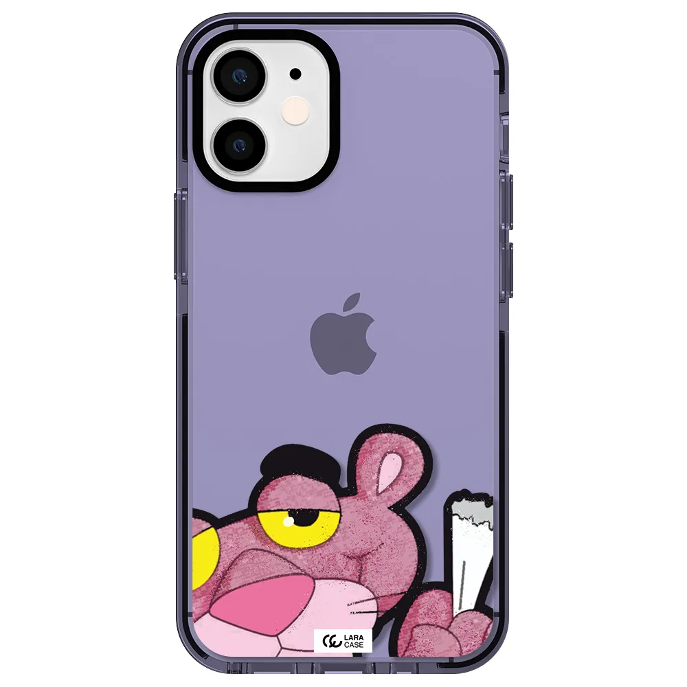 a cartoon of a pink bear Apple iPhone 12 mini impact Lilac Case