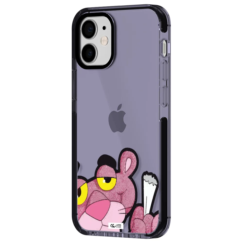 a cartoon of a pink bear Apple iPhone 12 mini impact Lilac Case