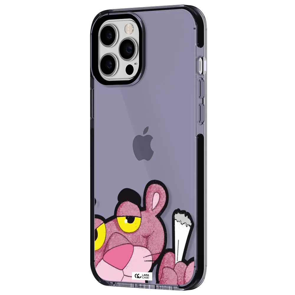 a cartoon of a pink bear Apple iPhone 12 pro max impact Lilac Case