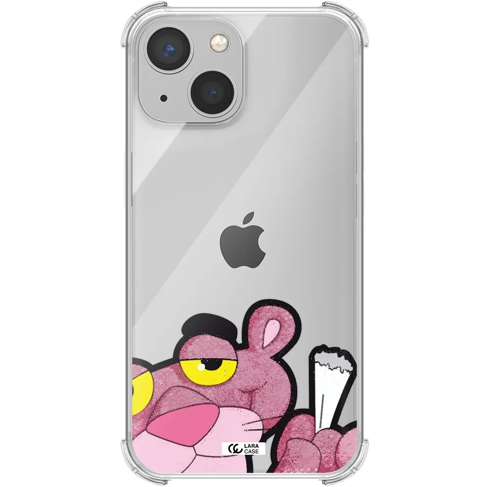 a cartoon of a pink bear Apple iPhone 13 mini Clear PC Case