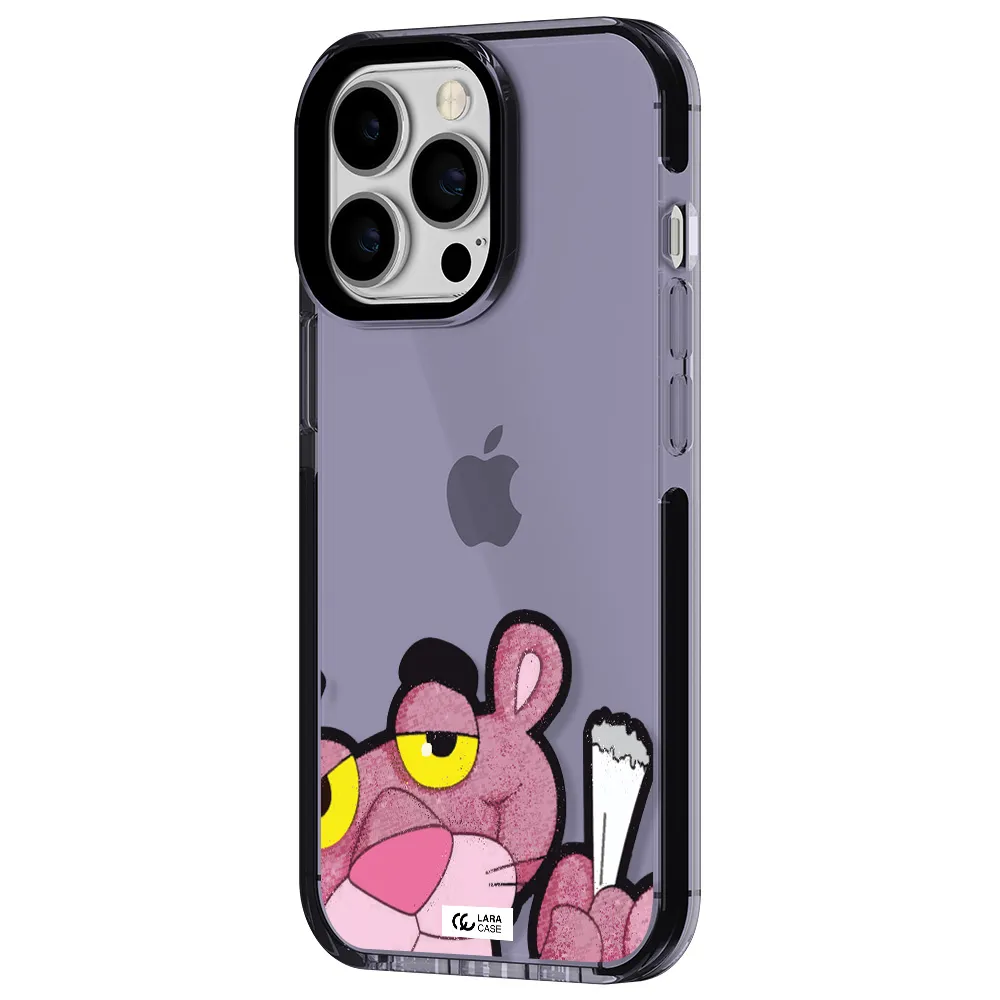 a cartoon of a pink bear Apple iPhone 13 Pro impact Lilac Case