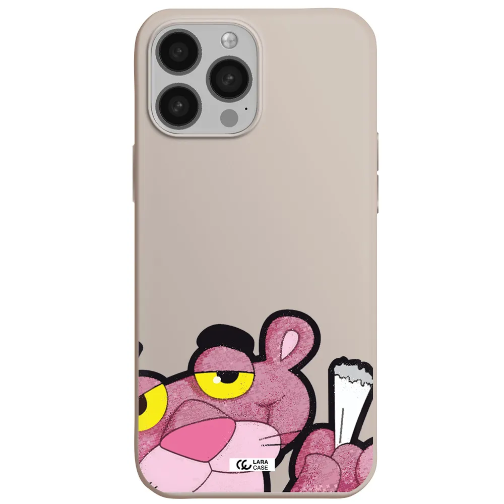 a cartoon of a pink bear Apple iPhone 13 Pro Max Silicone Stone Case