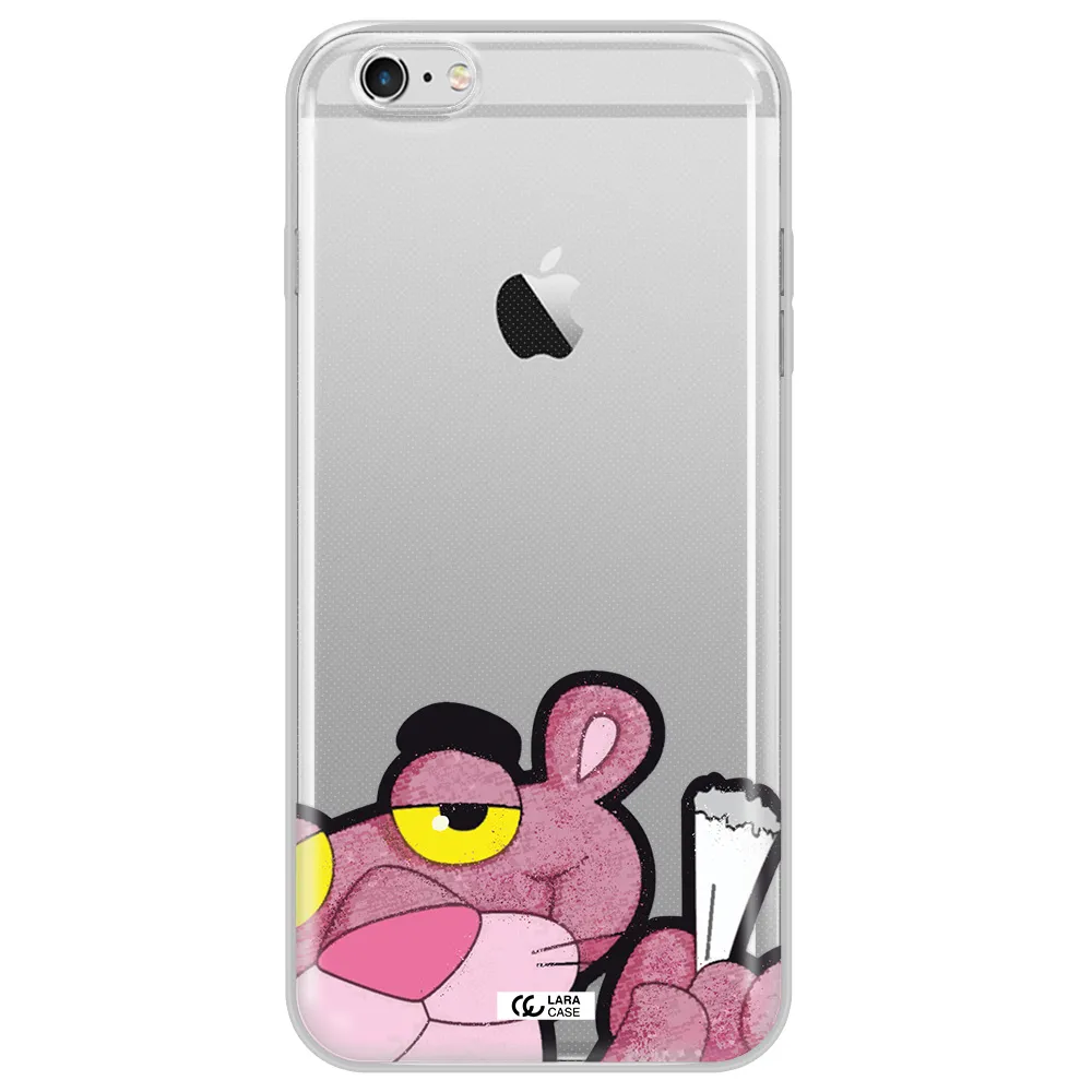 a cartoon of a pink bear Apple iPhone 6 s plus Clear TPU Case