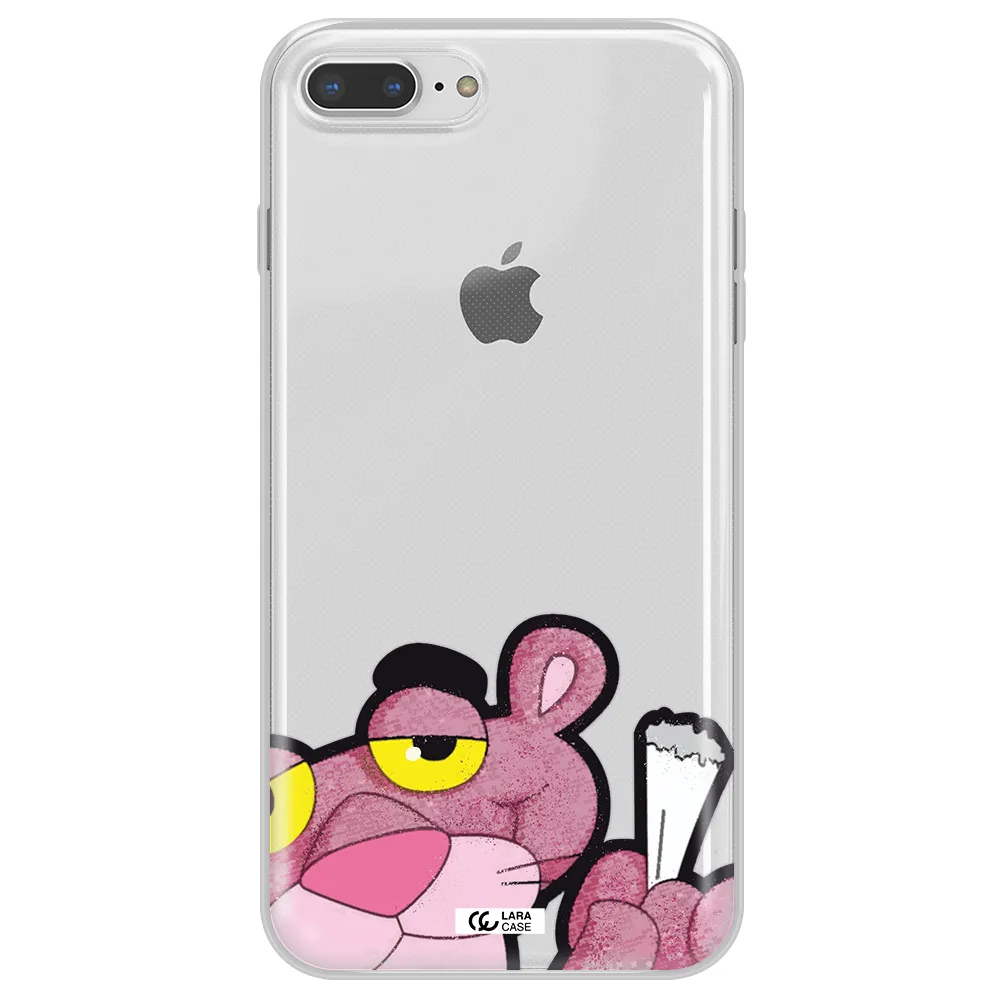 a cartoon of a pink bear Apple iPhone 7 plus Clear TPU Case