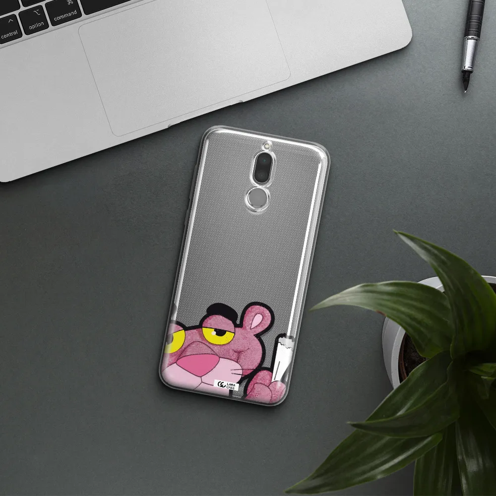 a cartoon of a pink bear Huawei Mate 10 Lite Clear TPU Case
